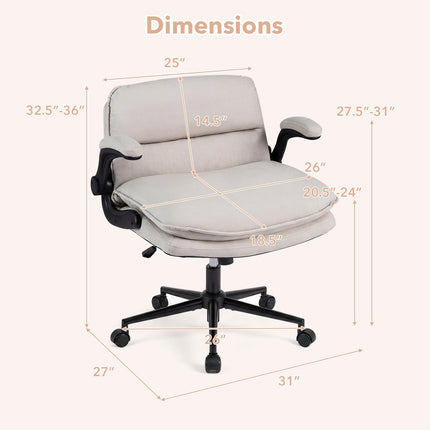 Dreamade Criss Cross Chair with Flip-up Arms & Wide Thick Padded Seat