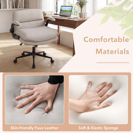 Dreamade Criss Cross Chair with Flip-up Arms & Wide Thick Padded Seat