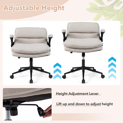 Dreamade Criss Cross Chair with Flip-up Arms & Wide Thick Padded Seat