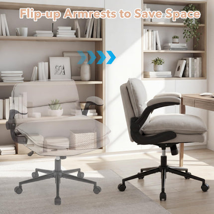 Dreamade Criss Cross Chair with Flip-up Arms & Wide Thick Padded Seat