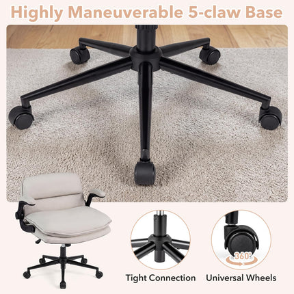 Dreamade Criss Cross Chair with Flip-up Arms & Wide Thick Padded Seat