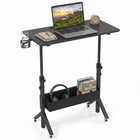 Dreamade 31.5 Small Mobile Standing Desk with Wheels & Storage Basket & Tablet Slot