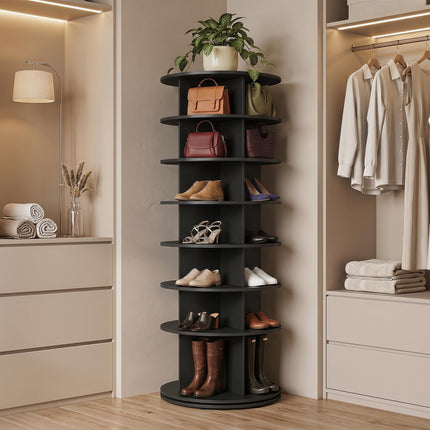 Dreamade 7 Tier Rotating Shoe Rack Tower with 28 Cubes
