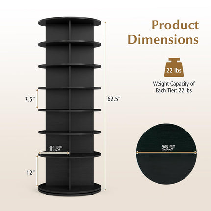 Dreamade 7 Tier Rotating Shoe Rack Tower with 28 Cubes