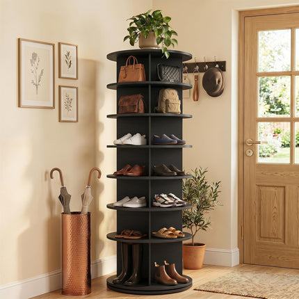 Dreamade 7 Tier Rotating Shoe Rack Tower with 28 Cubes