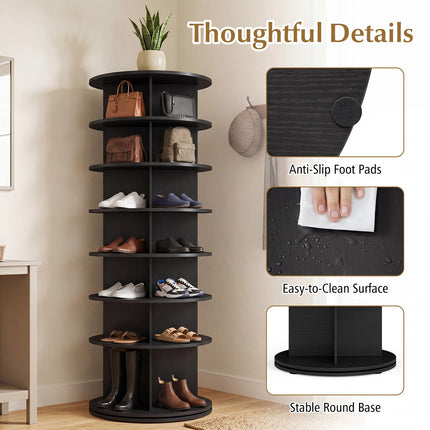 Dreamade 7 Tier Rotating Shoe Rack Tower with 28 Cubes