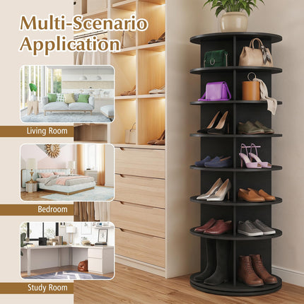 Dreamade 7 Tier Rotating Shoe Rack Tower with 28 Cubes