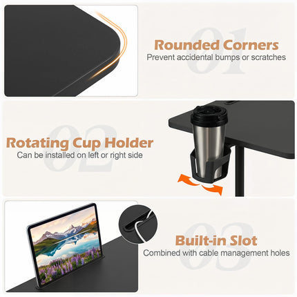 Dreamade 31.5 Small Mobile Standing Desk with Wheels & Storage Basket & Tablet Slot