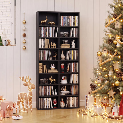 Dreamade DVD Shelf | 16-Shelf Wide CD Rack with 12 Adjustable Shelves (1/2)