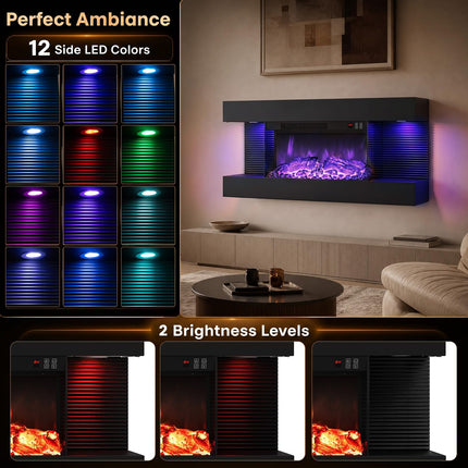 DREAMADE 3-Sided Electric Fireplace | 750/1500W Wall Mounted Heater with WiFi Remote & APP Control