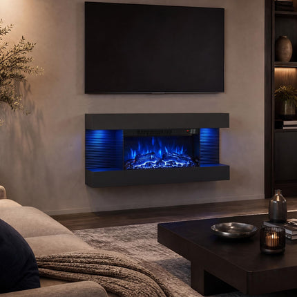 DREAMADE 3-Sided Electric Fireplace | 750/1500W Wall Mounted Heater with WiFi Remote & APP Control