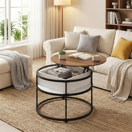 Dreamade 31.5" Round Lift Top Coffee Table with Storage and Hidden Compartment