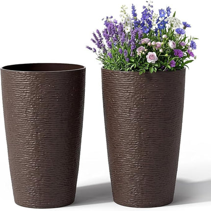 Dreamade 21” Tall Round Tapered All Weather Flower Pots Set of 2
