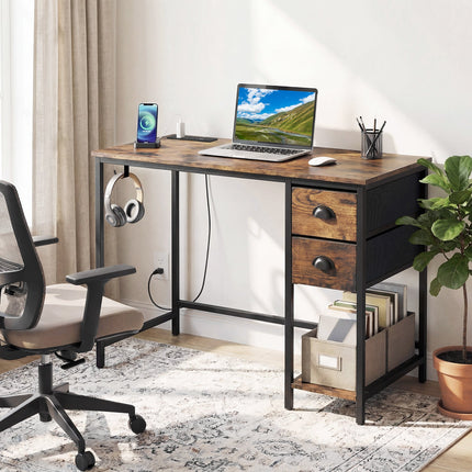 Dreamade 38" Home Office Desk with Charging Station