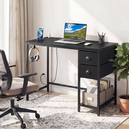 Dreamade 38" Home Office Desk with Charging Station
