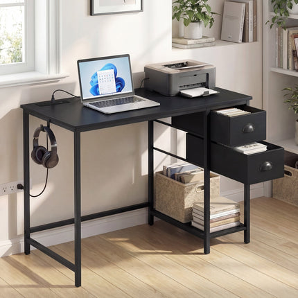 Dreamade 38" Home Office Desk with Charging Station