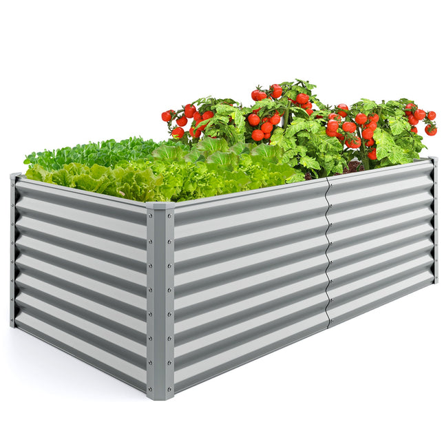 Dreamade 6x3x2ft Steel Planter Raised Bed, Protective Edges, Vegetables, Flowers Fruit Herb