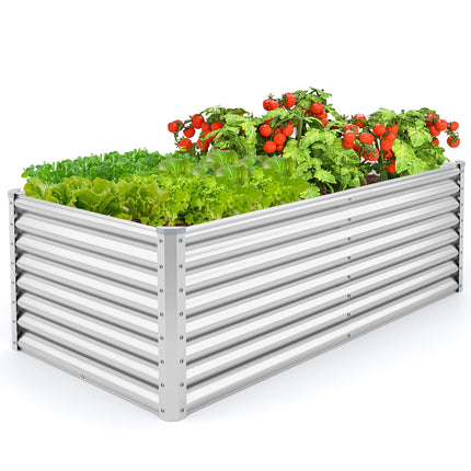 Dreamade 6x3x2ft Steel Planter Raised Bed, Protective Edges, Vegetables, Flowers Fruit Herb