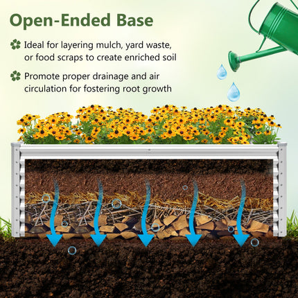 Dreamade 6x3x2ft Steel Planter Raised Bed, Protective Edges, Vegetables, Flowers Fruit Herb