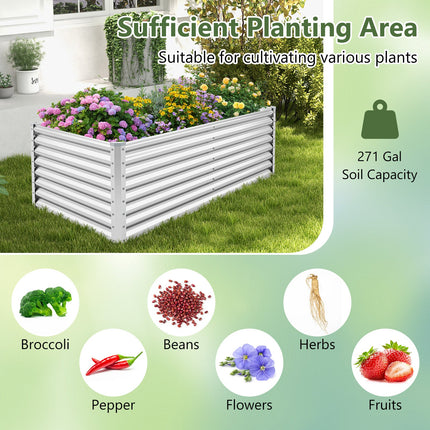 Dreamade 6x3x2ft Steel Planter Raised Bed, Protective Edges, Vegetables, Flowers Fruit Herb