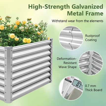 Dreamade 6x3x2ft Steel Planter Raised Bed, Protective Edges, Vegetables, Flowers Fruit Herb