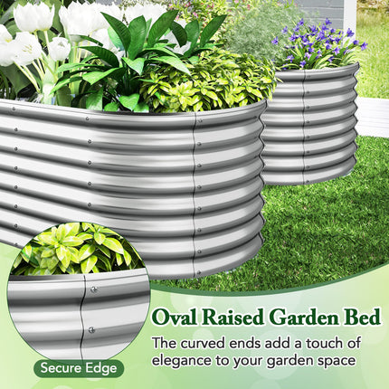 Dreamade Raised Garden Bed, 65” x 32” x 24” Oval Metal Planter Box