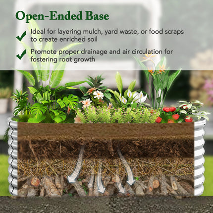 Dreamade Raised Garden Bed, 65” x 32” x 24” Oval Metal Planter Box