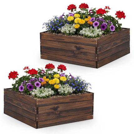 Dreamade 23" x 23" Square Wooden Raised Garden Bed (1/2)