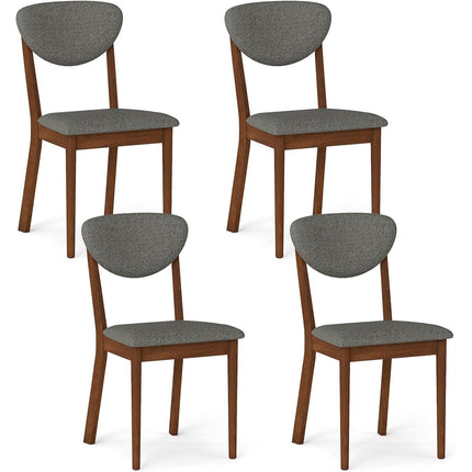 Dreamade Wooden Dining Chairs Set of 4, Upholstered Kitchen Chairs | Farmhouse Dining Room Chair w/ Padded Seat & Back
