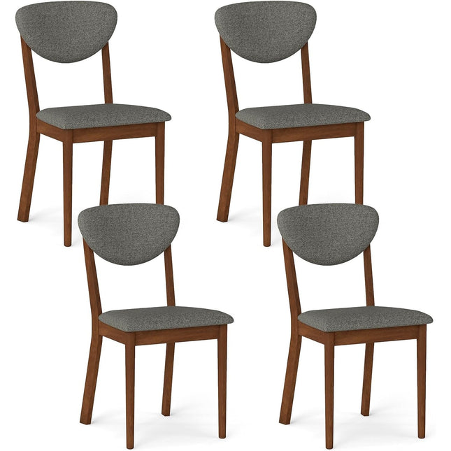 Dreamade Wooden Dining Chairs Set of 4, Upholstered Kitchen Chairs | Farmhouse Dining Room Chair w/ Padded Seat & Back