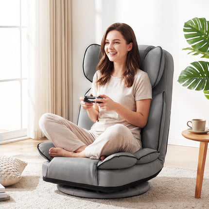 Dreamade 360° Swivel Floor Gaming Chair with 6-Position Adjustable Backrest & Sponge Filling