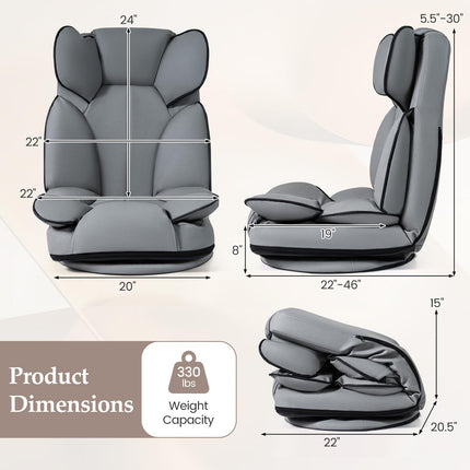 Dreamade 360° Swivel Floor Gaming Chair with 6-Position Adjustable Backrest & Sponge Filling