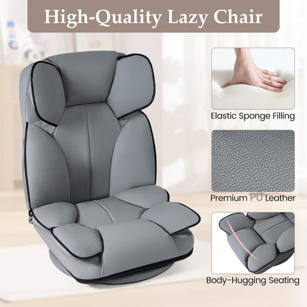 Dreamade 360° Swivel Floor Gaming Chair with 6-Position Adjustable Backrest & Sponge Filling