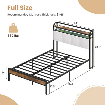 Dreamade King/Queen/Full/Twin Size Bed Frame with Storage Headboard