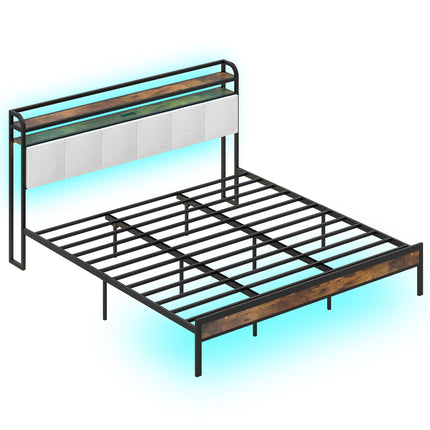 Dreamade King/Queen/Full/Twin Size Bed Frame with Storage Headboard