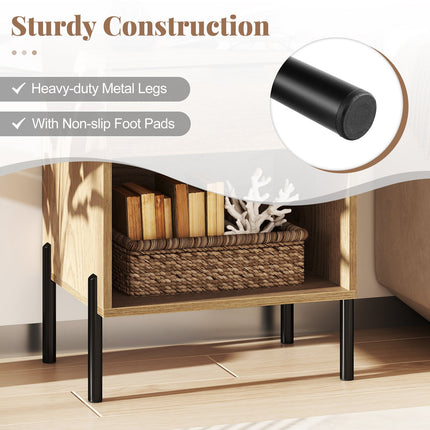 Dreamade Mid Century Modern Nightstand with Charging Station