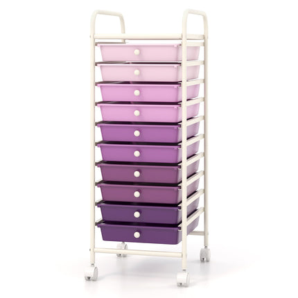 Dreamade Rolling Storage Cart on Wheels with 10 Drawers