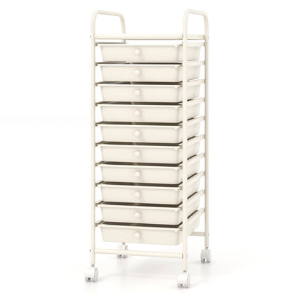 Dreamade Rolling Storage Cart on Wheels with 10 Drawers