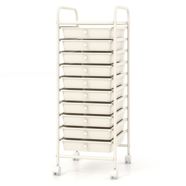 Dreamade Rolling Storage Cart on Wheels with 10 Drawers