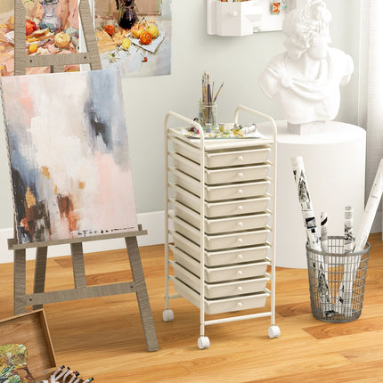 Dreamade Rolling Storage Cart on Wheels with 10 Drawers
