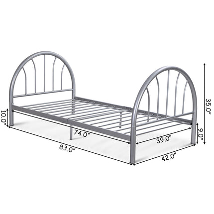 Dreamade 83" x 42" x 35" Metal Bed Platform Frame Twin Size Bedroom Home Furniture