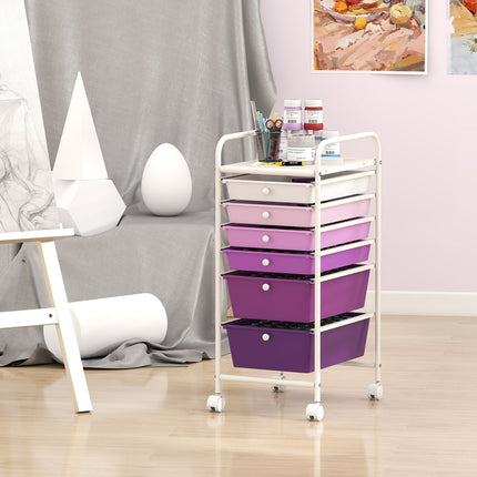 Dreamade 6 Storage Drawer Cart Rolling Organizer Cart for Tools