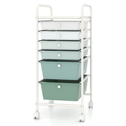 Dreamade 6 Storage Drawer Cart Rolling Organizer Cart for Tools