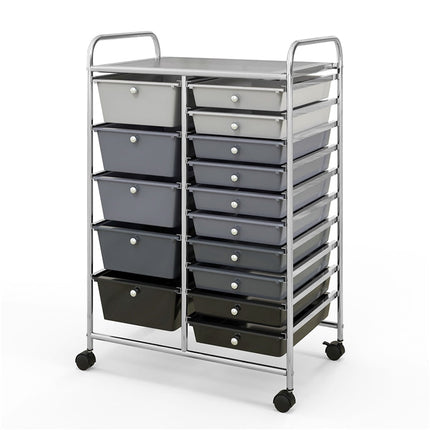 Dreamade 15-Drawer Organizer Cart Office School Rolling Storage Cart