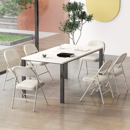 2/4/6 Pack Folding Chairs with Metal Frame and Fabric Upholstered Padded Seat