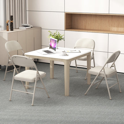 2/4/6 Pack Folding Chairs with Metal Frame and Fabric Upholstered Padded Seat