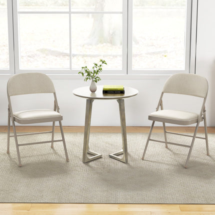 2/4/6 Pack Folding Chairs with Metal Frame and Fabric Upholstered Padded Seat