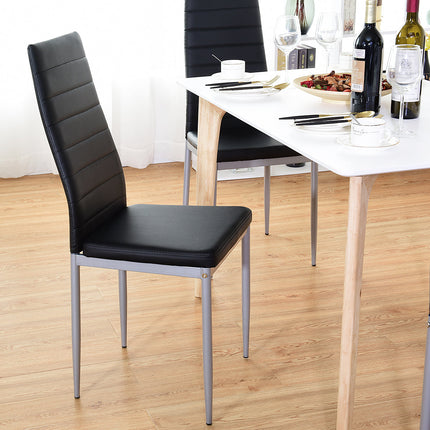 Dreamade Set of 4 PU Leather Dining Side Chairs with Padded Seat Foot Cap