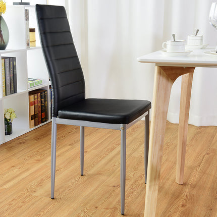 Dreamade Set of 4 PU Leather Dining Side Chairs with Padded Seat Foot Cap