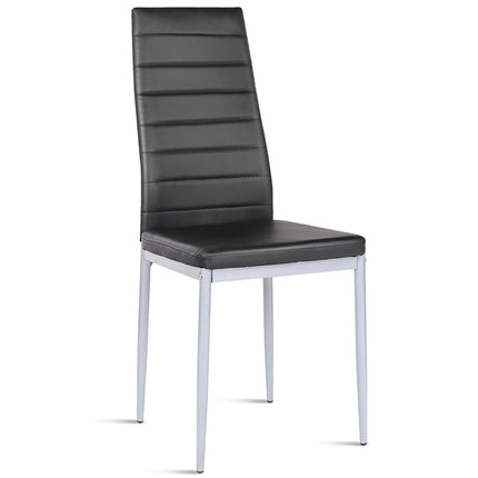 Dreamade Set of 4 PU Leather Dining Side Chairs with Padded Seat Foot Cap